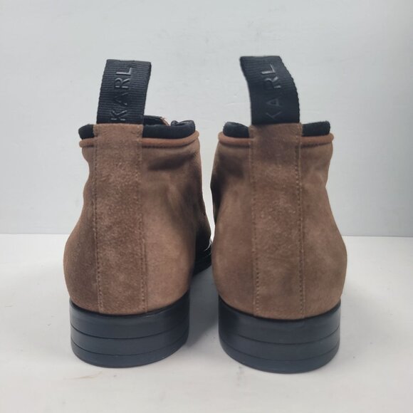 Karl Lagerfeld Men's Brown Leather Lace-Up Ankle Boots US Size 13 EU 46 - Picture 4 of 8
